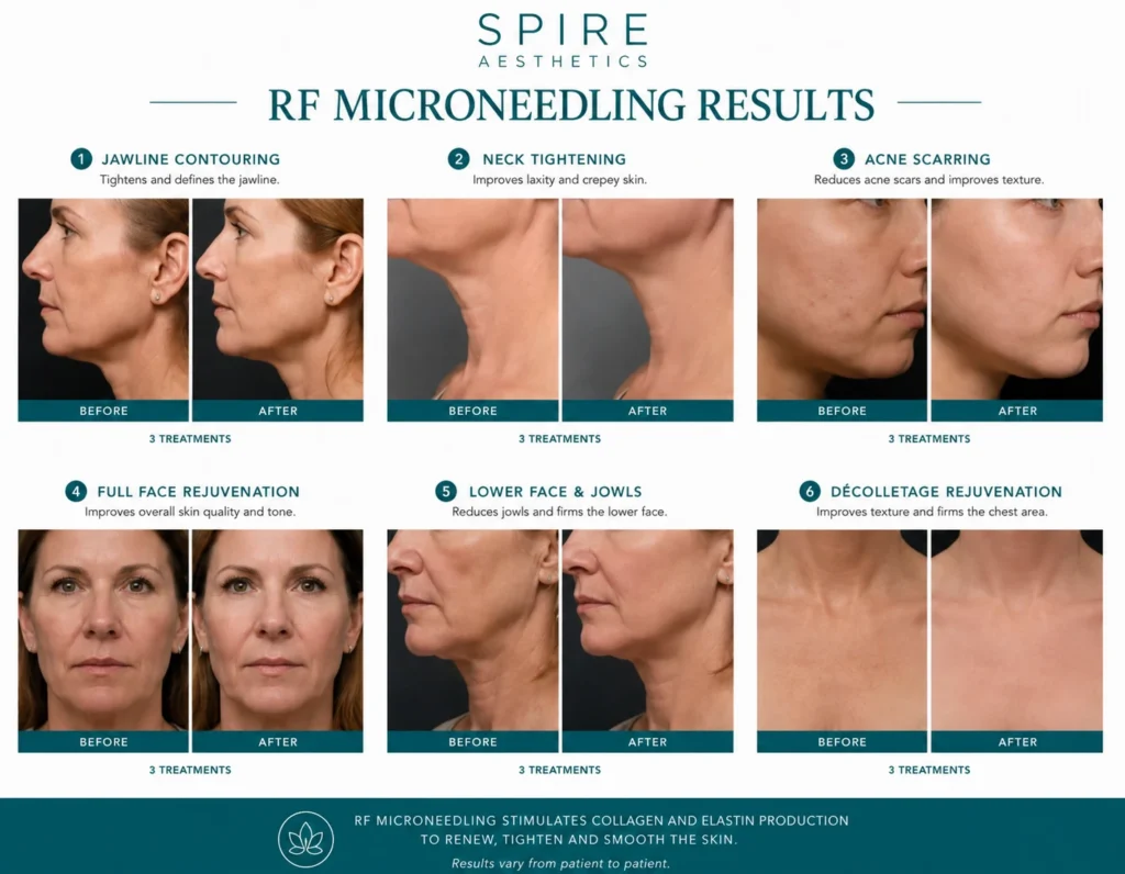RF Microneedling Skin tightening Canterbury results
